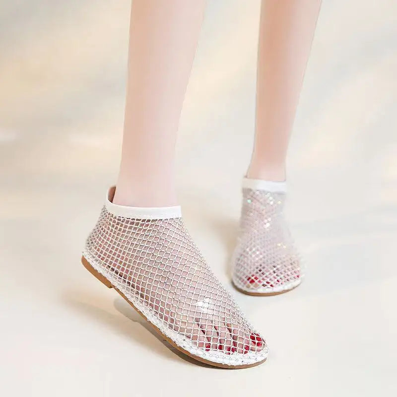 Women Summer Flats  Luxury Rhinestone  Sandals
