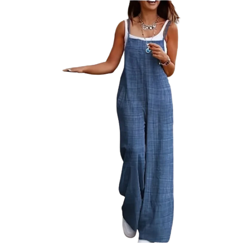 Women's Sleeveless Jumpsuit with Suspender
