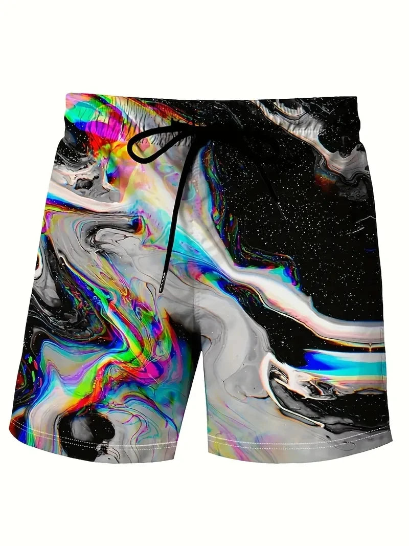Men's Beach Pants Red Dragon 3D Printed