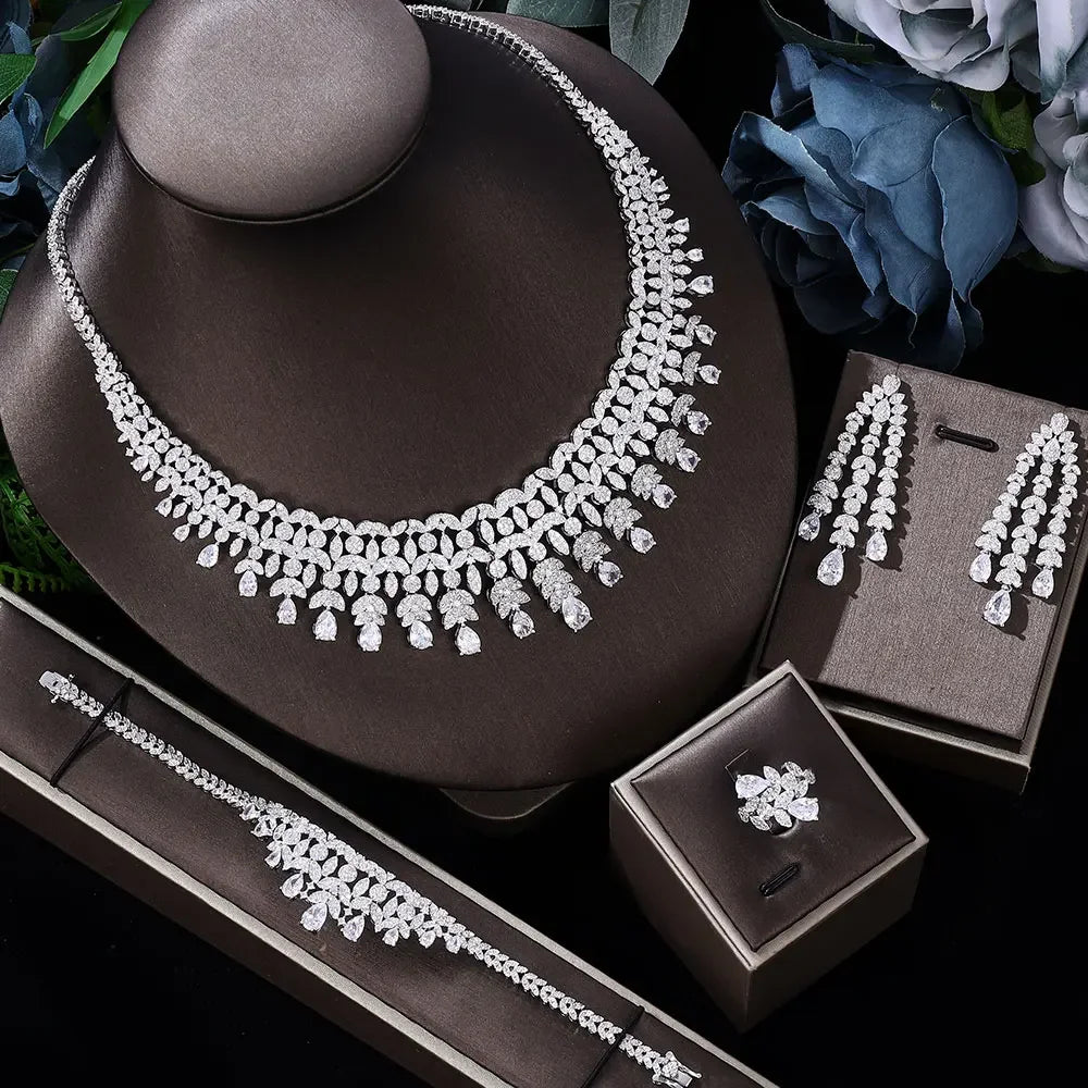 Cubic Zirconia Bridal Wedding Jewelry Set