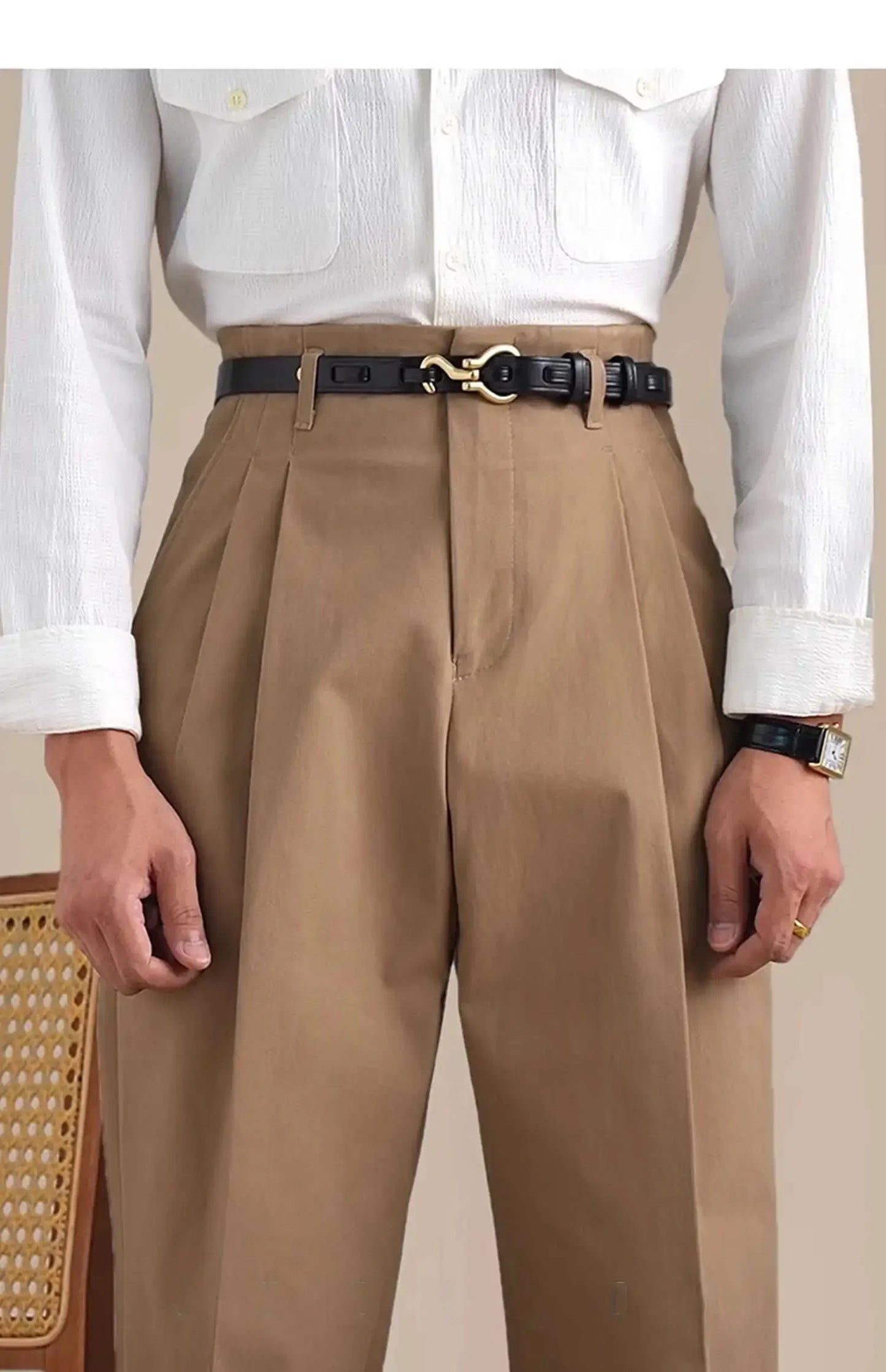 Men Dress Pants  CottonBlack White Trousers