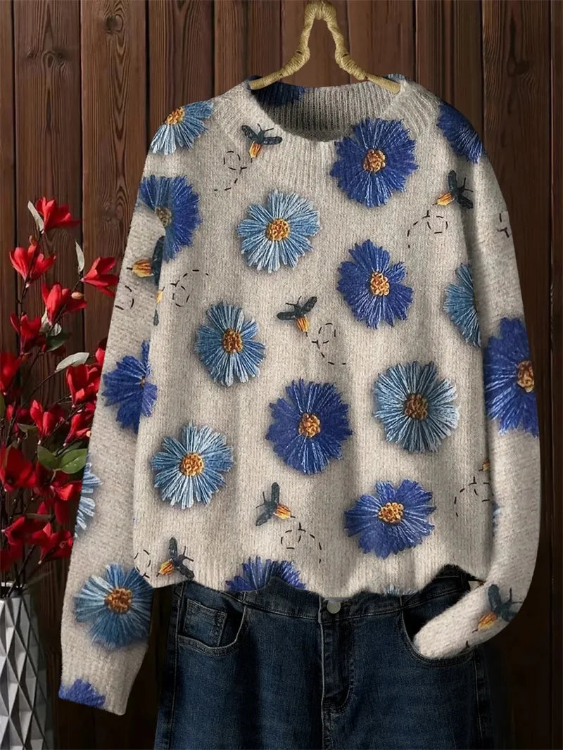 Women's Sweater  Fashion Pullover with beautiful design Loose printed sweater