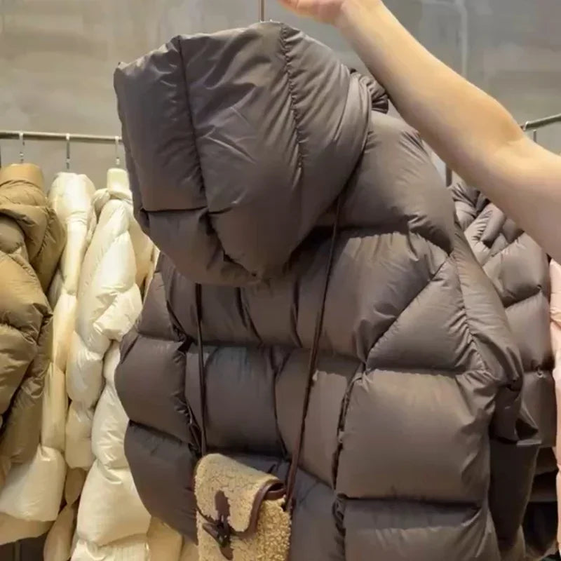 Casual Down Puffer Loose Hooded Parkas Jacket