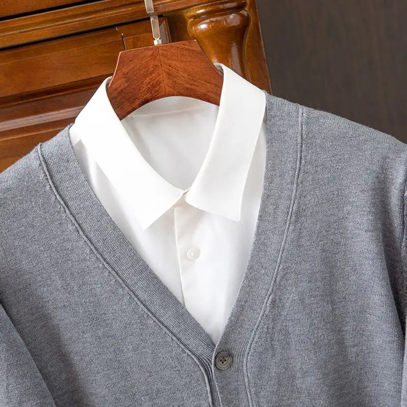 Cashmere Sweater Men's Clothing V-Neck Cardigan Knit