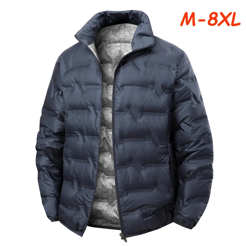 New White Duck Down Jacket Warm Thick Stand Collar Windproof Puffer Jacket