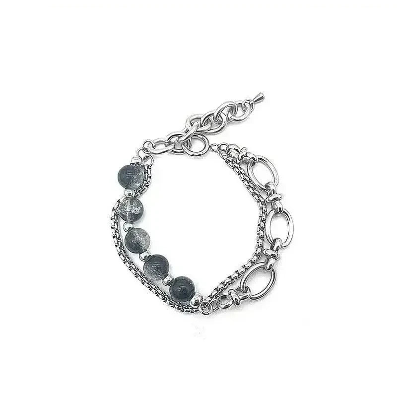 Fashion Stainless Steel Ice Cracking Bead Splicing Bracelets for Men