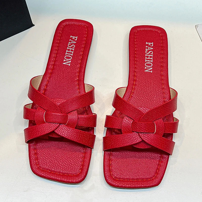 Women Fashion Flat Slippers Non-slip Outdoor Comfy Breathable Beach Sandals