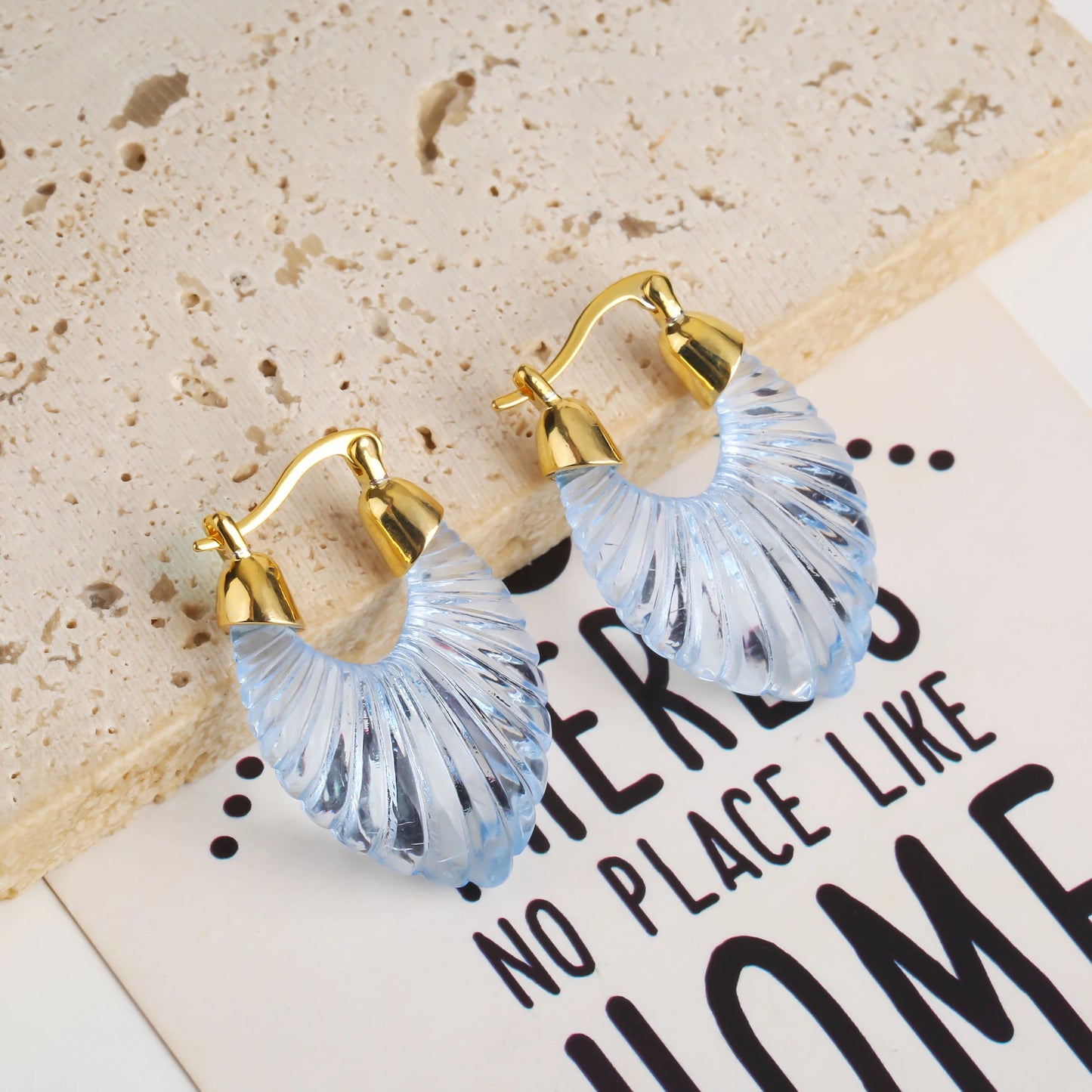 Transparent Crystal Irregular Curved Simple Earrings