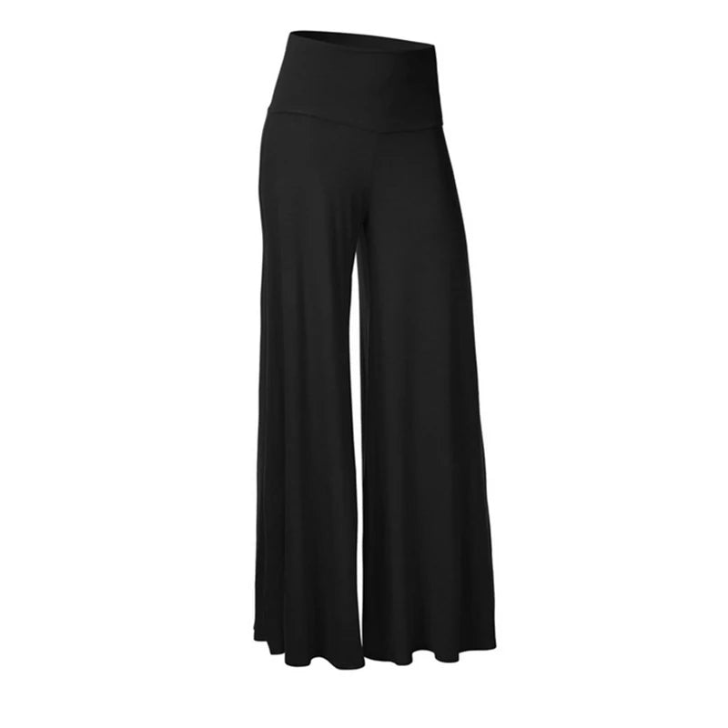 Women's Soft Wide Leg Pants Thin Stretch High Waist Palazzo Pants