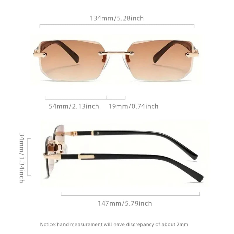 Fashion Rimless Sunglasses Men Women Populare Frameless Sun Glasses