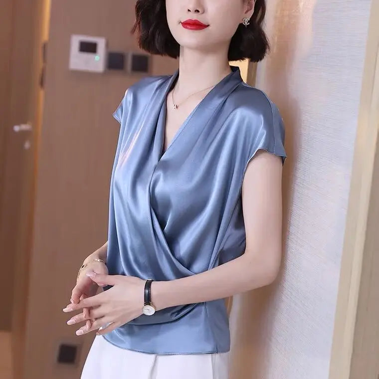 Women's Blouses fashion Chiffon V Neck Women Blouses