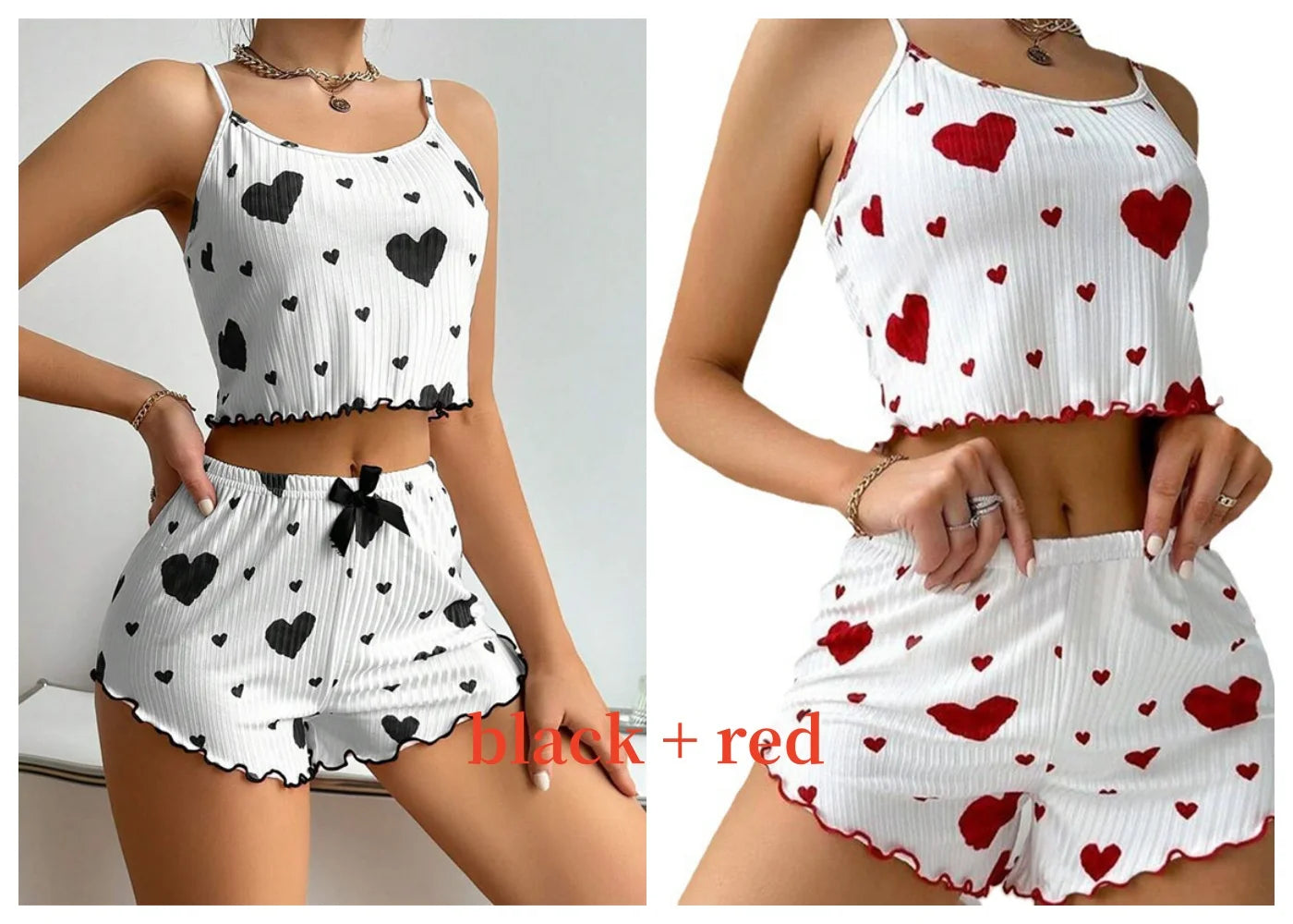 Women's Pajamas Set Sleepwear 2 PCS Short Tank Tops And Shorts