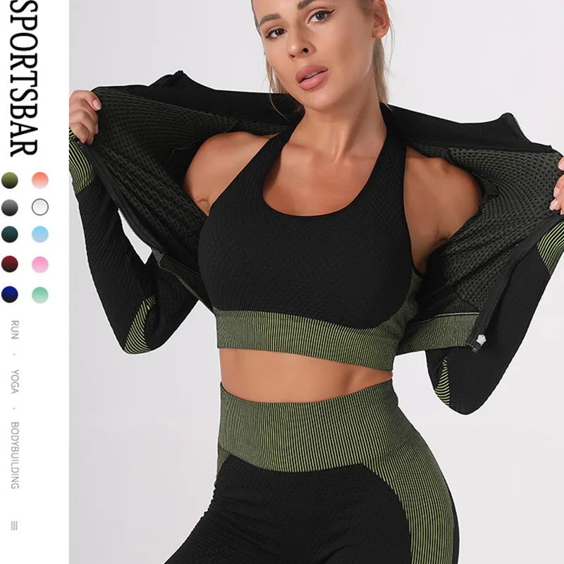 Women's Yoga Sets Seamless Sports and Fitness Suit