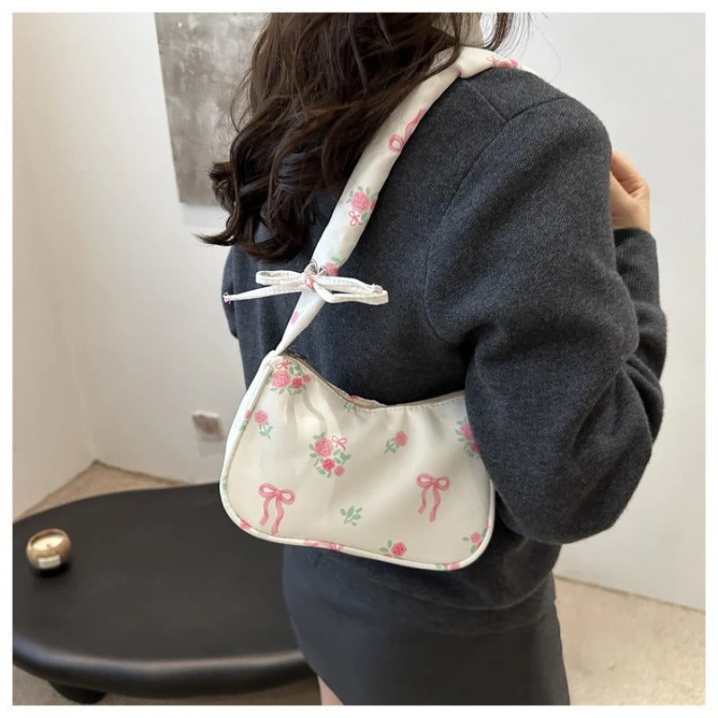Women's Bags 2025 Summer Nylon Pleated Handbags Armpit Bag