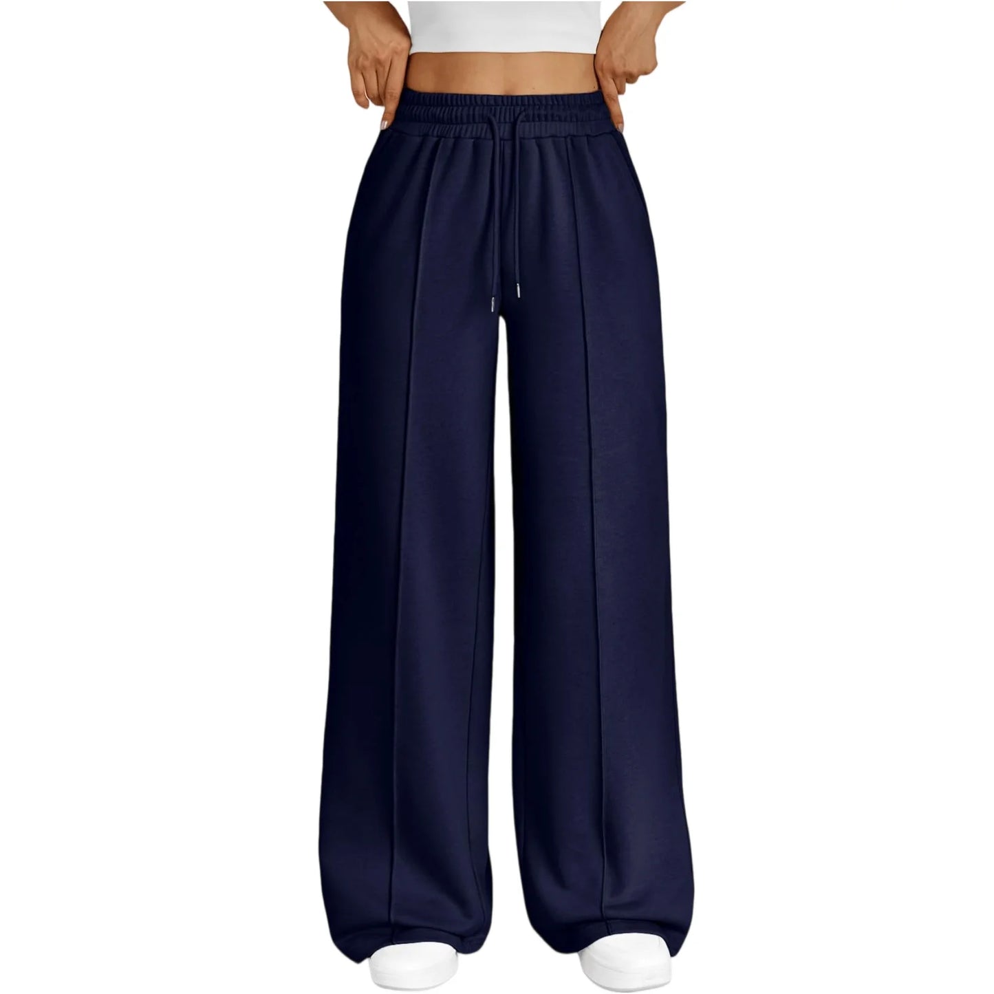Wide Leg  Fleece Lined Sweatpants Plain Fitness Joggers
