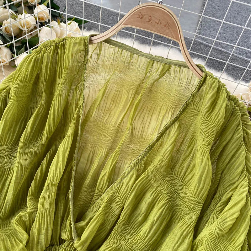 Women Sexy Chiffon Short Blouse