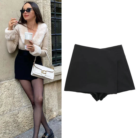 Asymmetric High waist Shorts Skirts for Women