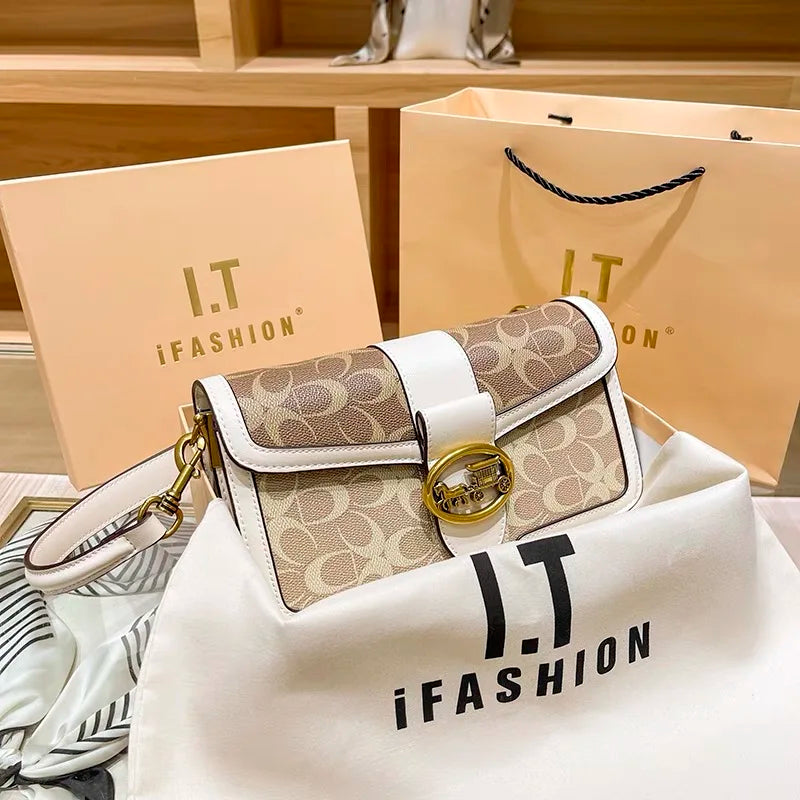 Women's handbag  fashionable contrasting color underarm bag