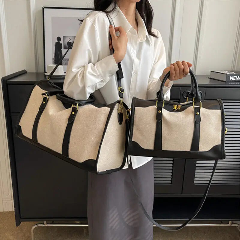 Women Travel Storage Handbag Vintage Fitness Luggage Bag Single Shoulder Crossbody Bag