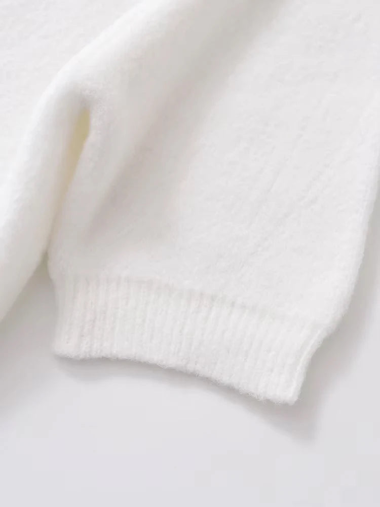 Women's Knitted Cardigan Sweater with Buttons