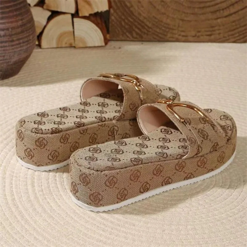 Women Wedges Slippers  Outdoor High Heels Women Slippers