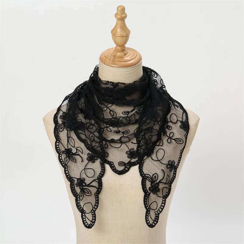 Lace Hair Scarf Women Retro Triangle Hair Band Strap
