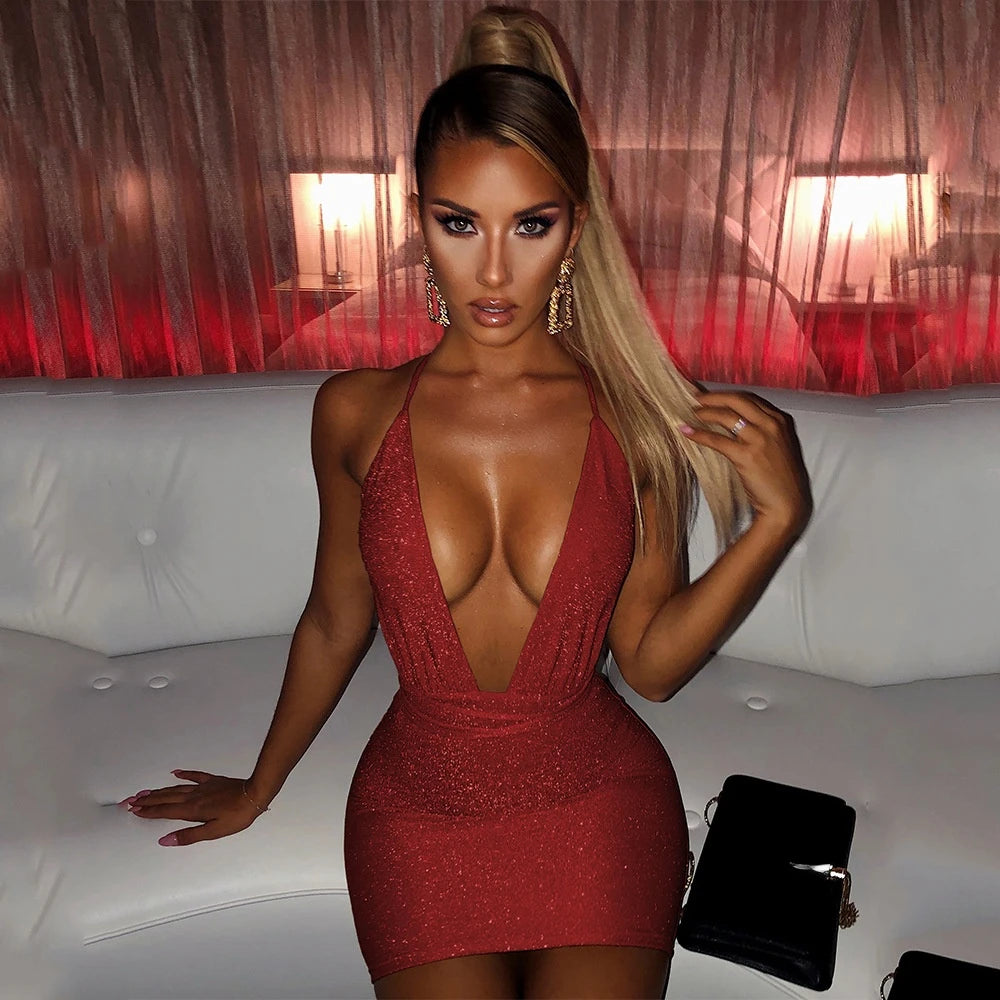 Sexy Sparkle Jumpsuit Glitter Backless Party Club Rompers