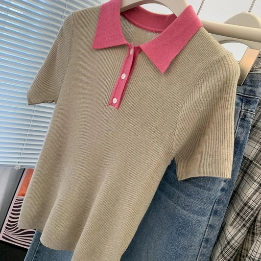 Summer Casual Elegant Knitted Tees