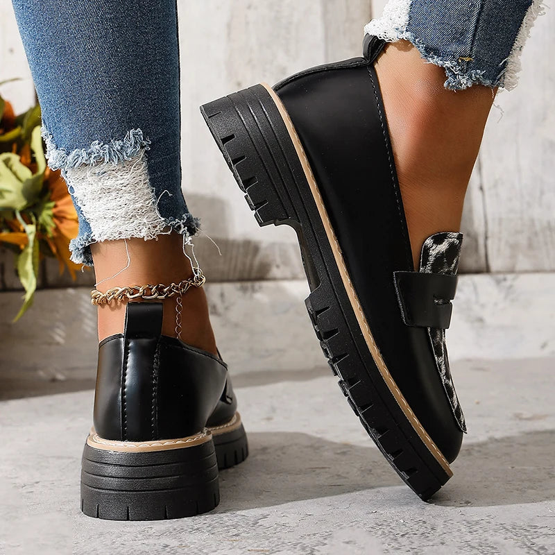 Women Loafers Leopard Print Casual Shoes