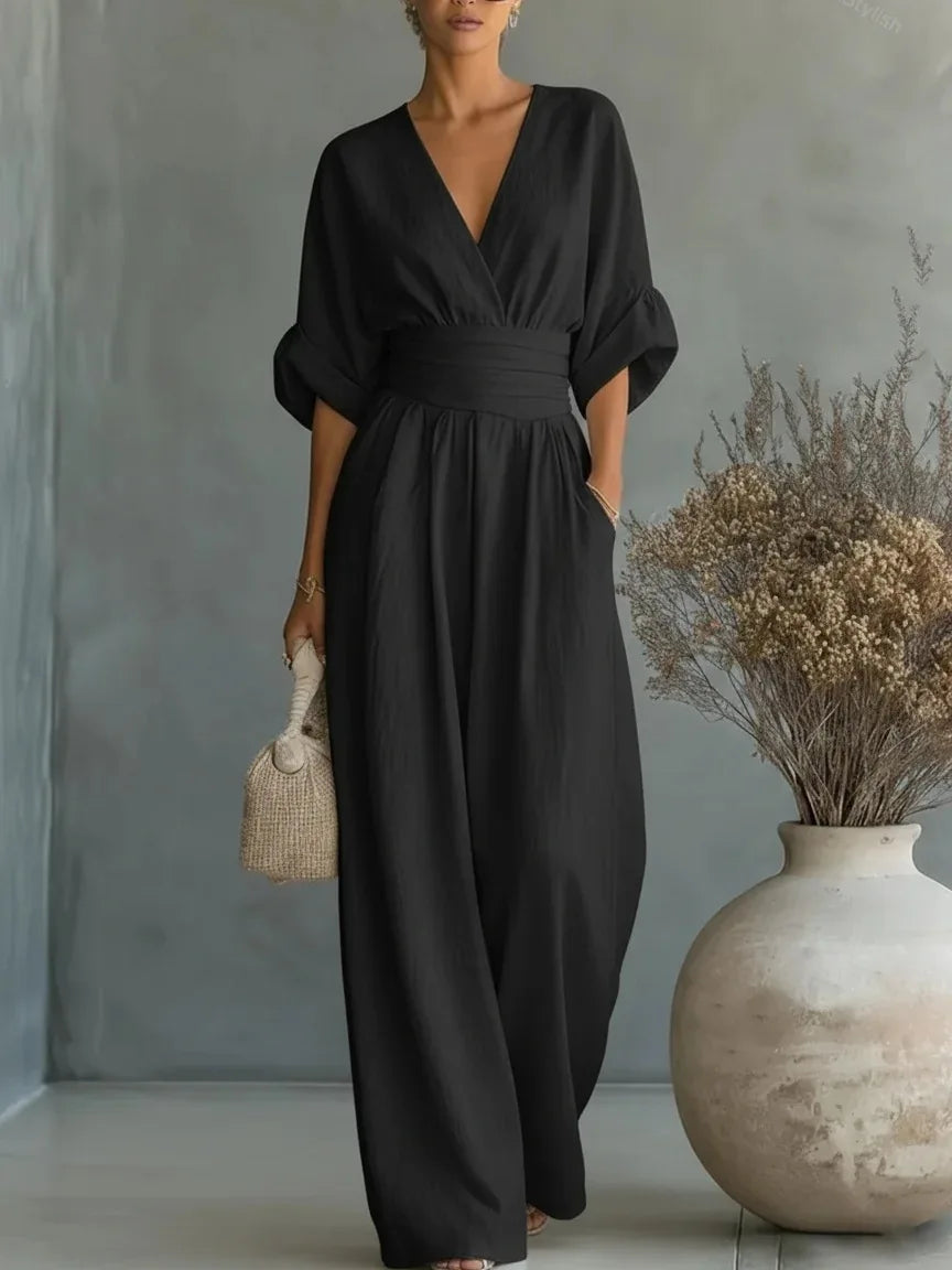 Women's Jumpsuit  High Waist V-neck  Casual Daily Business Rompers