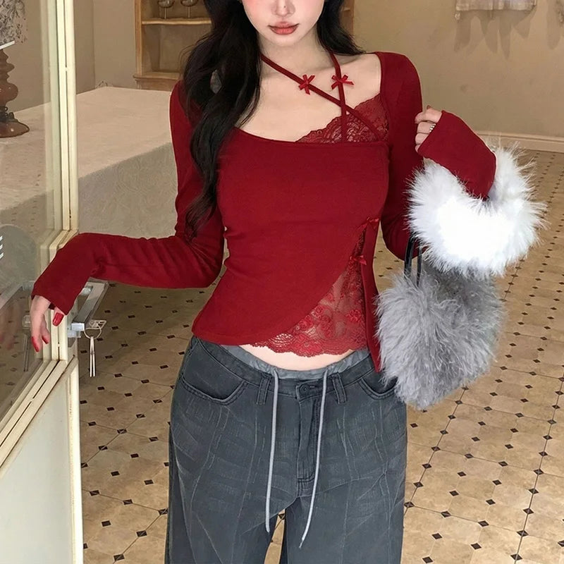 Female T-shirts Chic Halter T-shirts Girls Sexy Fashion Solid Skinny Tops Women Korean Designer Thin Leisure Clothes
