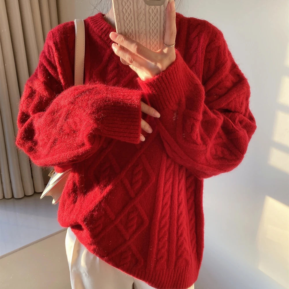 Women's Knitwear Autumn Winter Twist Sweater