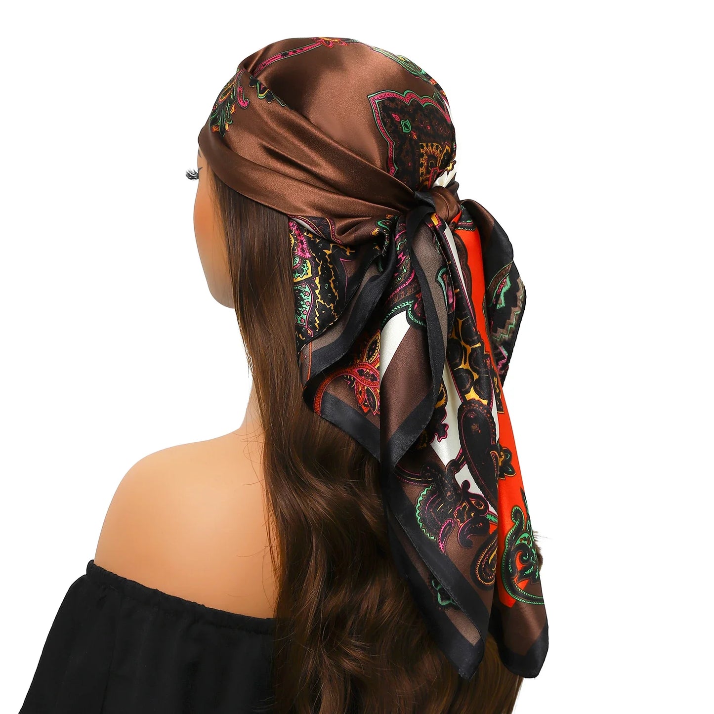Head Scarf for Women Luxury Brand Satin Bandana