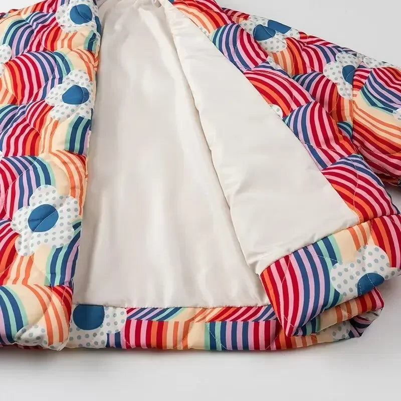 Fashion Print Quilted Coats for Women