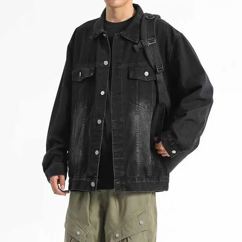 Denim Jackets Men's Fashion Casual Multi Pockets Cargo Jacket