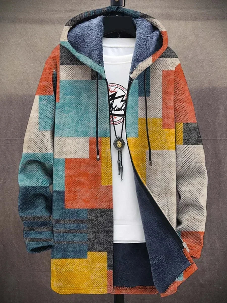 Men Cardigans Coats Gradient Art Colorful