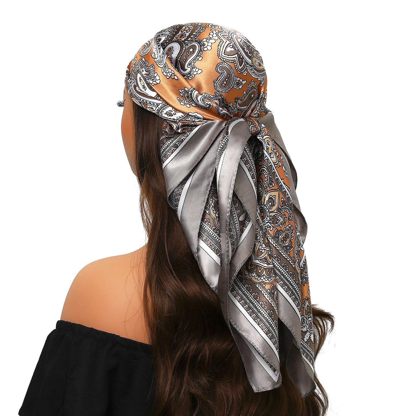 Head Scarf for Women Luxury Brand Satin Bandana
