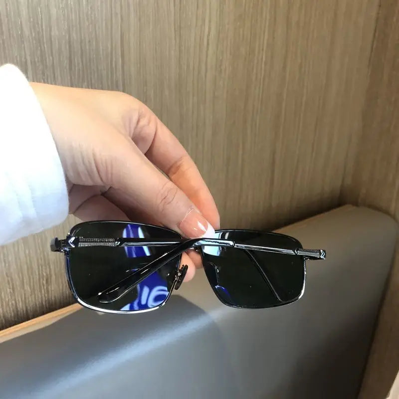 Sunglasses For Men Crystal Glass Metal High-quality Double Beams