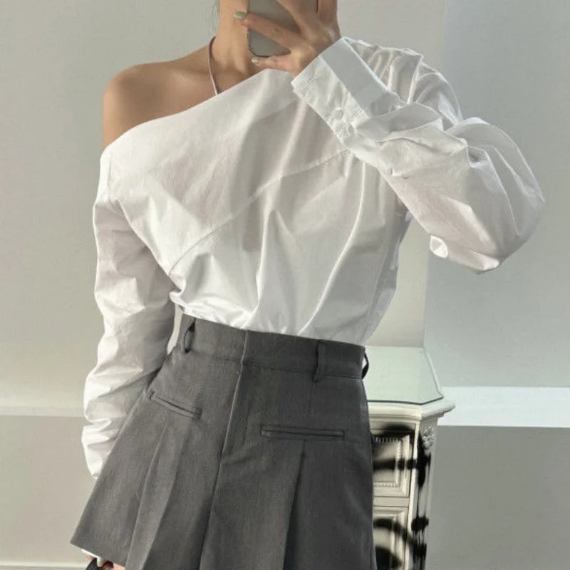 Sexy Off Shoulder Shirt  Cotton Tops