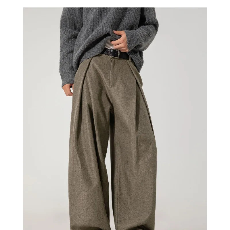 Men's Wide-Leg Trousers High Waist