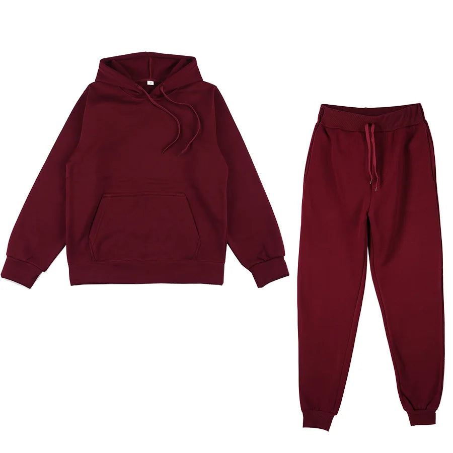 Women Warm Hoodie Sweatshirts And Long Pant