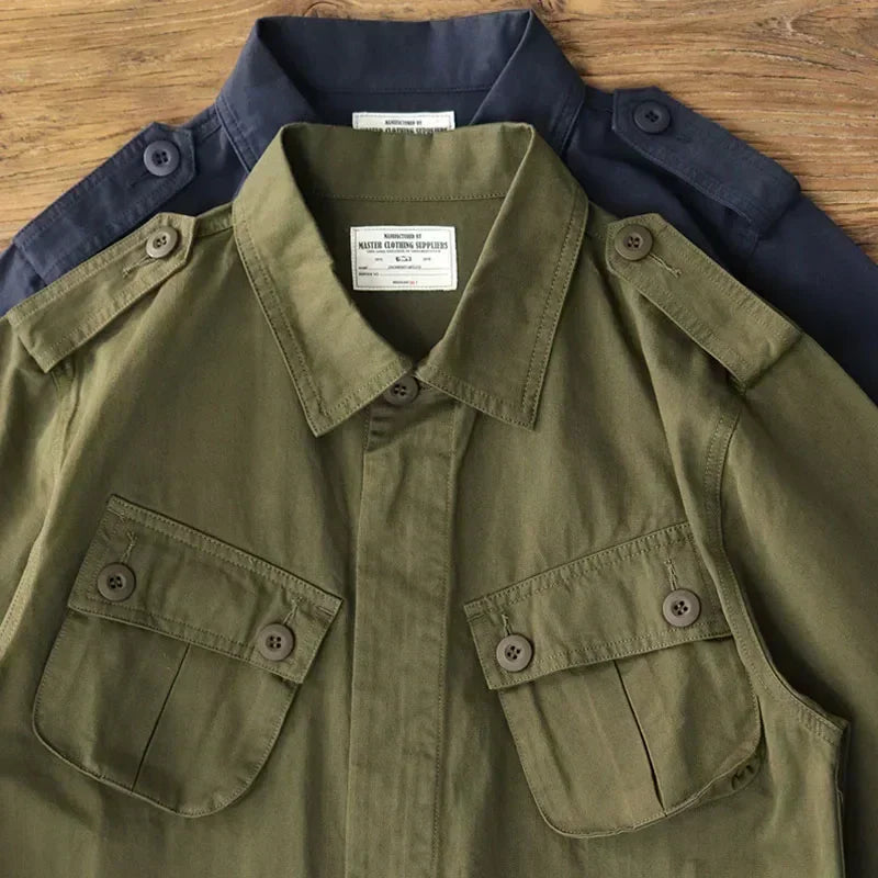 Multi Pocket Cargo Jacket Mens  Vintage Tactical Coats Lapel
