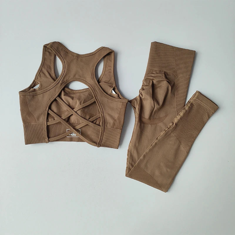 Women's Workout Set 2 Piece, High Impact Sports Bra and High Waist Leggings