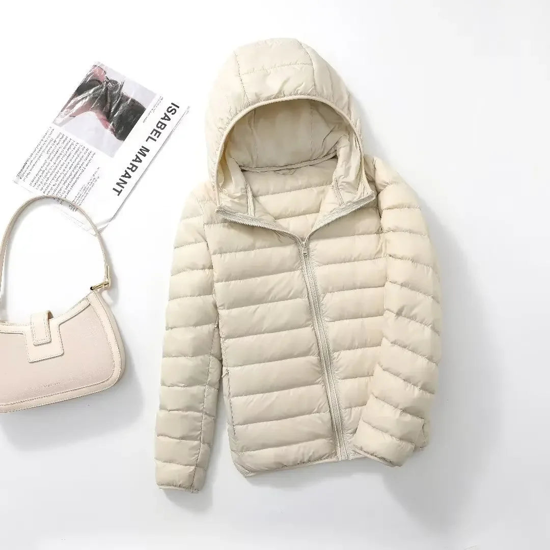 Women Puffer Jacket Ultra Light Weight Packable Hooded Down Coats