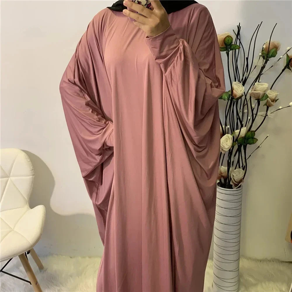 Women Abaya Khimar Prayer Garment Batwing Sleeve Dresses