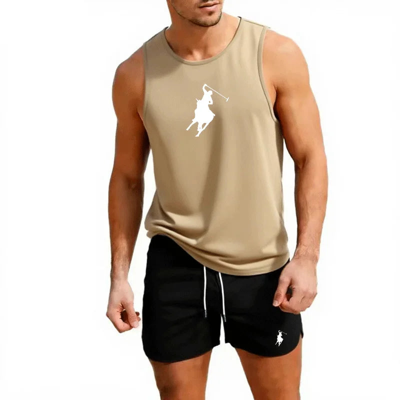 Summer Vest and Shorts Set 2 Piece Outdoor Jogging Athletic Sportswear