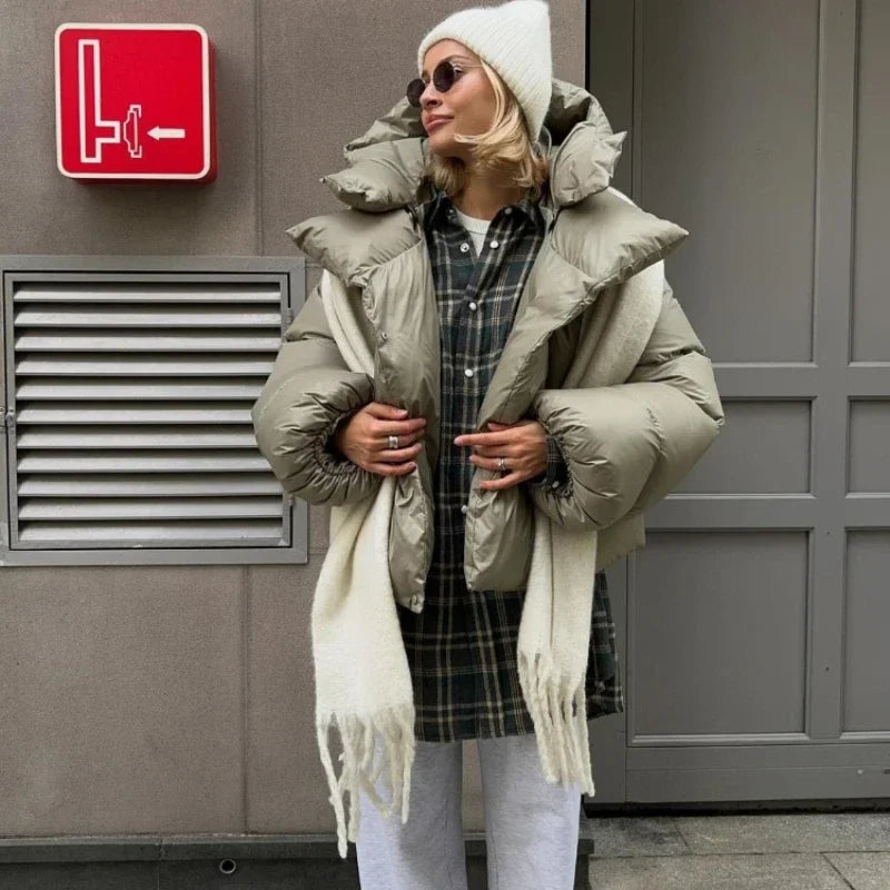 Women's Loose Parkas Coat Vintage Bread Outwear