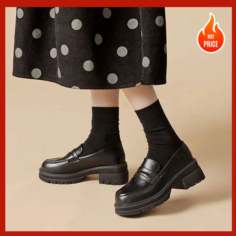 Women's Platform Loafers Fashionable  Retro Comfortable Design.
