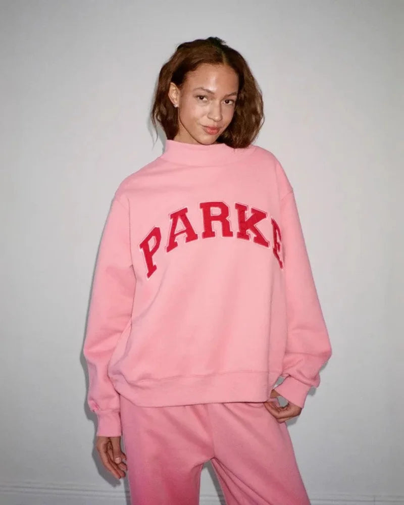 Women's fashionable printed round neck sweatshirt with velvet casual loose fit