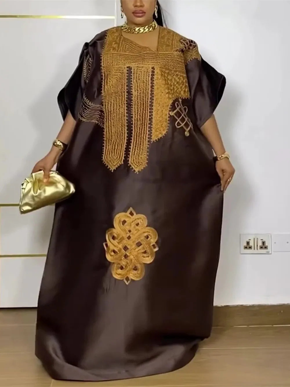 African Dresses for Women Traditional Africa Clothing Dashiki Ankara Embroidery Gown